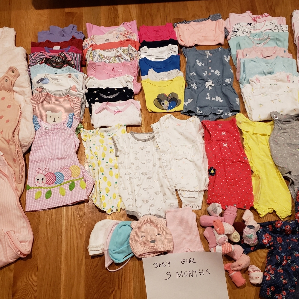 Baby girl 3 months clothes,  jackets, blouses,  pa
